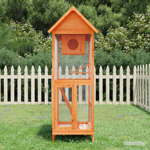 Maison  oiseaux marron 60x58,5x160 cm bois massif de pin