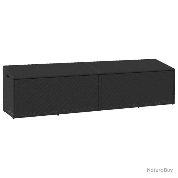 Bote de rangement de jardin noir 220x50x58 cm rsine tresse