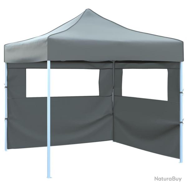 Tente de rception escamotable avec 2 parois 3x3 m Anthracite