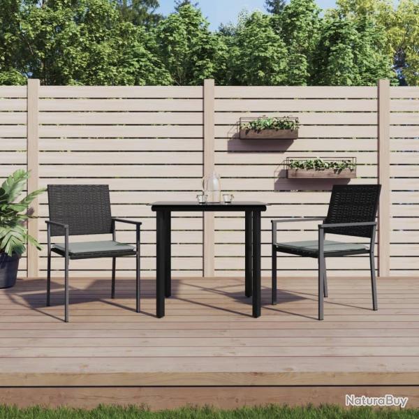 Ensemble  manger de jardin 3 pcs coussins rsine tresse acier