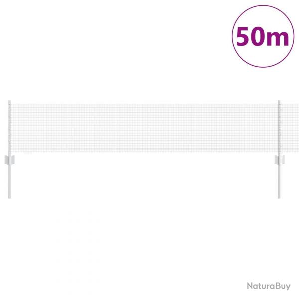 Clture en fil soud avec 22 poteaux en U Argent 0.4x50 m Acier