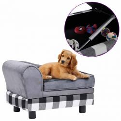 Canapé pour chien Gris 57x34x36 cm Peluche