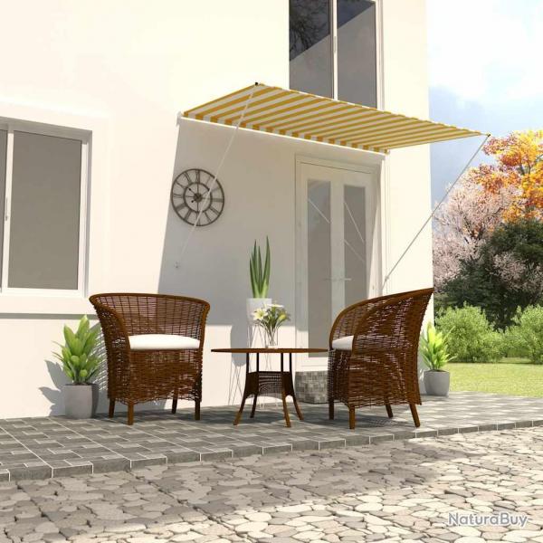 Auvent rtractable 200x150 cm Jaune et blanc