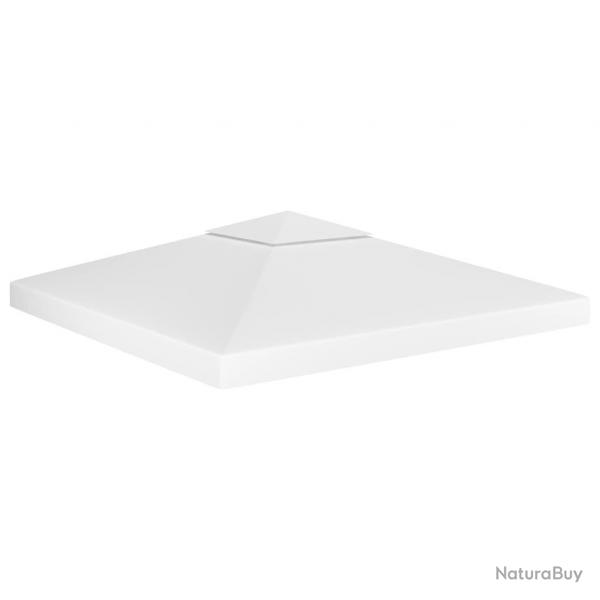 Toile de toit de belvdre 2 niveaux 310 g/m 3x3 m Blanc