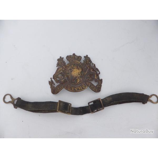 plaque casque  pointe + jugulaire terrain WWI