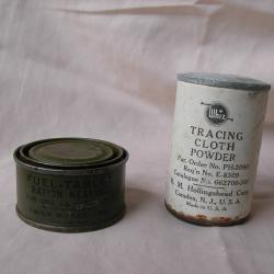 WW2 US LOT DE 2 ÉLÉMENTS VETEMENT ET RÉCHAUD MILITAIRE AMÉRICAIN TRACING CLOTH POWDER FUEL TABLET