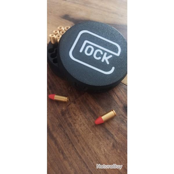 Bote  munitions Glock, 9mm, trs solide, empilable, design, couvercle  visser, gain de place.