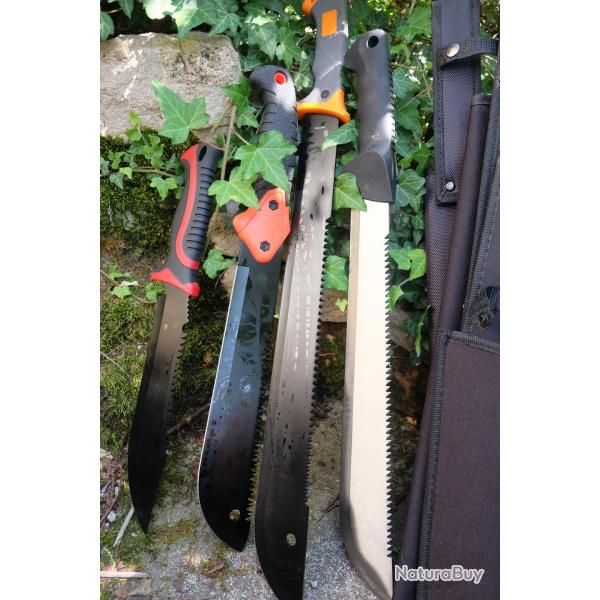 Lot de 4 Machette Bowies Lame Acier 3Cr13 Manche ABS Etui LOT POUR REVENDEURS Survie Outlaw Alaska