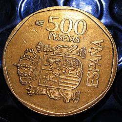 Espagne  piece de 500 pesetsas (Carlos & Sofia ) 1988
