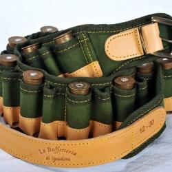 Cartouchière en cuir et cordura cal 12 - 25 tubes