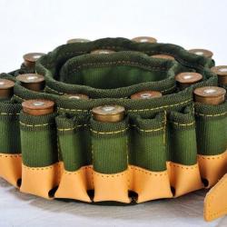 Cartouchière tissue et cuir cal 20 / 25 tubes