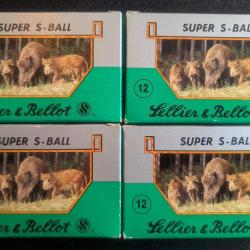 20 (4x5) cartouches "gros gibier" calibre 12/67.5 - Sellier & Bellot "SUPER S-BALL"