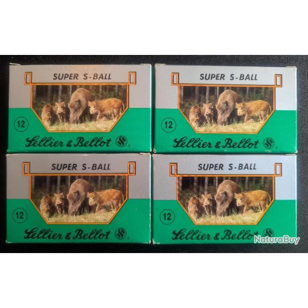 20 (4x5) cartouches "gros gibier" calibre 12/67.5 - Sellier & Bellot "SUPER S-BALL"