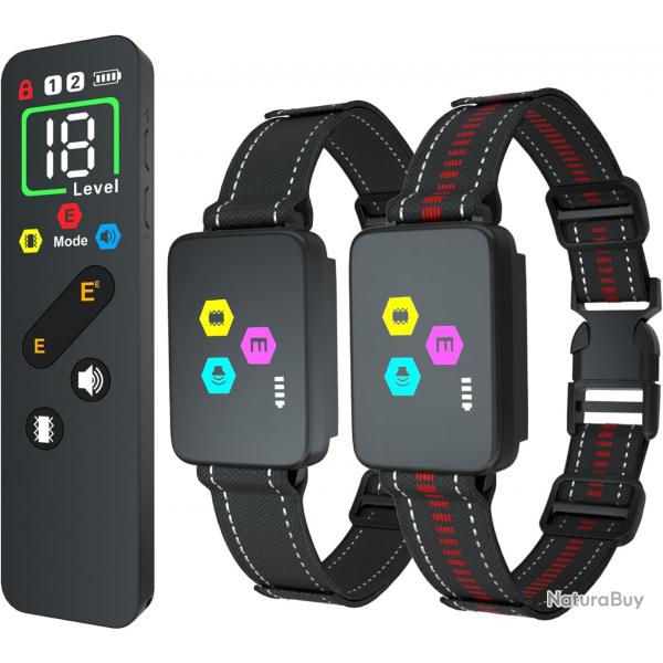 Deux Colliers pour Dressage Chien Porte 3000m 3 Modes Bip Vibration Choc lectrique tanche