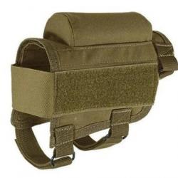 APPUI JOUE PORTE MUNITIONS - TACTIQUE - CHASSE - TIR  ( Khaki) (3)