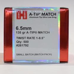 BOITE DE 500 OGIVES HORNADY 6.5MM .264 135GR A-TIP MATCH 261792