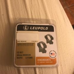 Collier Leupold neuf pour monter lunette sur carabine CZ 527 /30 mm /Médium