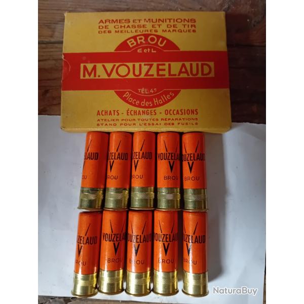 Bote de 10 trs belles cartouches anciennes cal 16 douilles cartons  VOUZELAUD