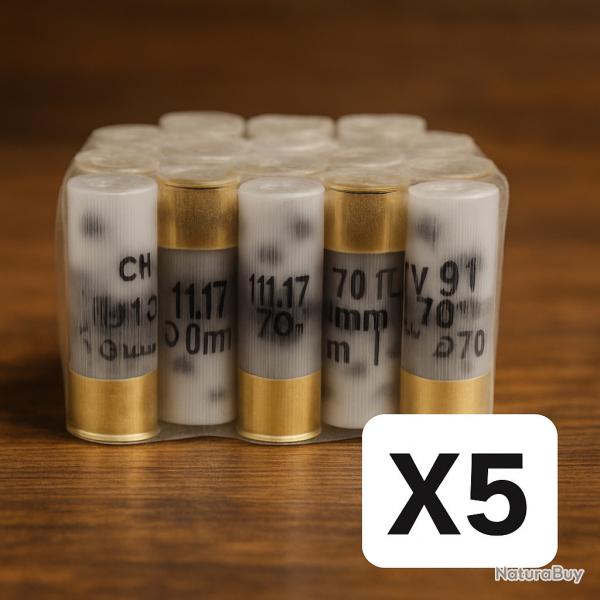 Cartouches Chevrotines Mary Arm 21 grains - Cal.12 x5 boites - 125 cartouches - Pack conomi