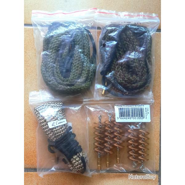 Lot Boresnakes cal.6.5mm, cal.44-45 , cal.36 + 5 couvillons cuivres spirales cal.16