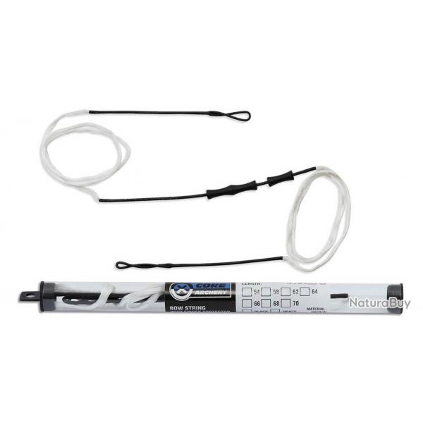 CORDE BLANCHE RECURVE DACRON AVEC PROTECTION DES DOIGTS 172 CM