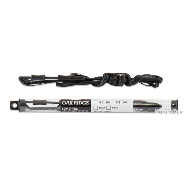 CORDE NOIRE RECURVE DACRON AVEC PROTECTION DES DOIGTS 152 CM