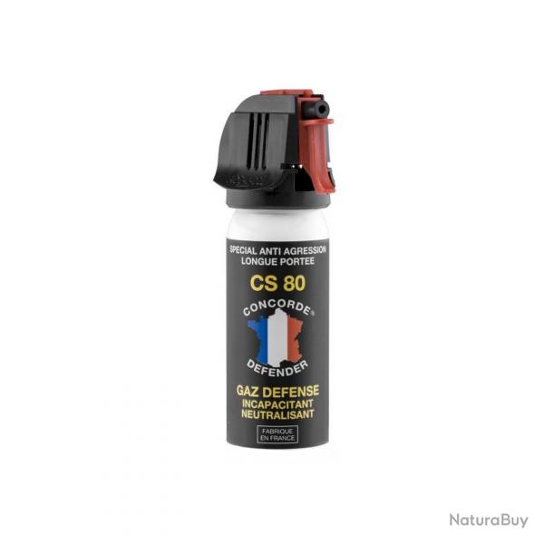 Bombe de dfense CONCORDE DEFENDER arosol gaz CS80 50ml