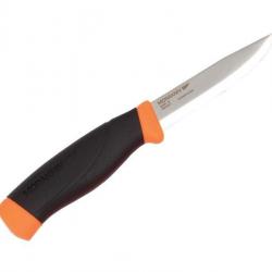 Poignard Morakniv COMPANION HEAVY DUTY lame 10.5cm acier carbone + etui rigide orange