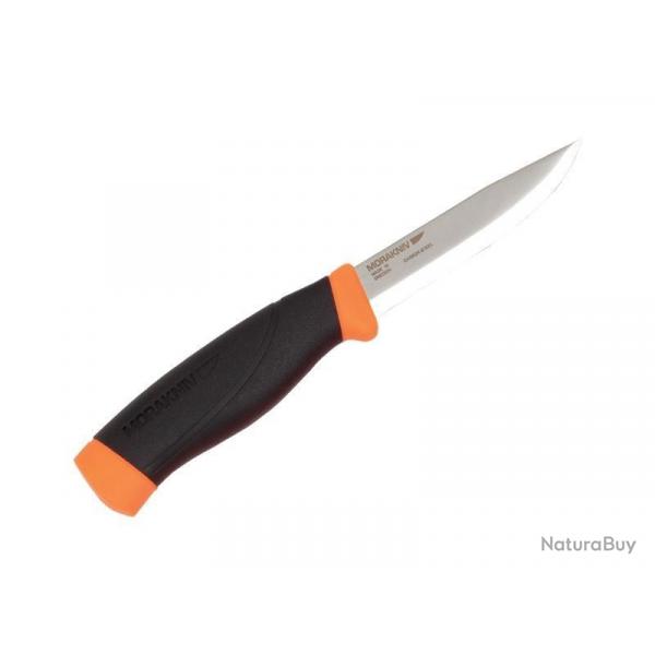 Poignard Morakniv COMPANION HEAVY DUTY lame 10.5cm acier carbone + etui rigide orange