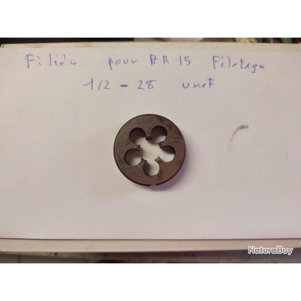 Filire 1/2-28  Unef , pour filetage du cache flamme AR15