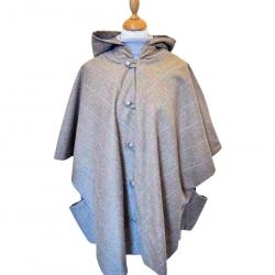 Cape Laveline CITY réversible - Tweed Nutatch 100 % laine & côté imperméable - Élégance naturelle et
