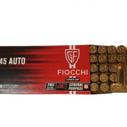 500 munitions FIOCCHI 45 ACP 230 grains FMJ