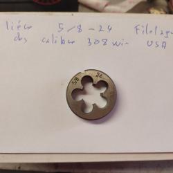 Filiére 5/8-24  Unef , pour filetage du cache flamme AR10, et calibre 308 US