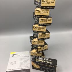 500 Munitions 9mm Sellier Bellot 124g FMJ (10 boites) FRAIS DE PORT OFFERT