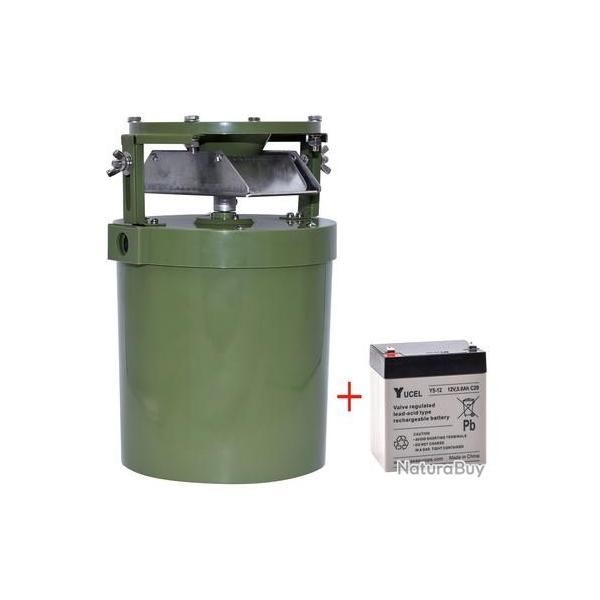 Pack agrainoir automatique Pisterus programmateur digital 12V + batterie yuasa 12v