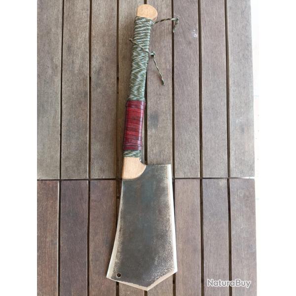 Enorme Couperet Hachoir feuille de combat RHINO  4 tranchants , couperet de guerre
