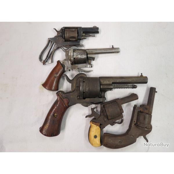 Lot 5 Revolvers broches bulldog  rparer ou pour pices catgorie D