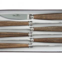 COFFRET 6 COUTEAUX STEACK INOX CHENE