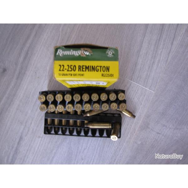 Lot de 30 douilles de 22 -250 tires une fois