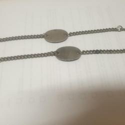 2 Bracelets d'identité Français original 21 cm  A25.1