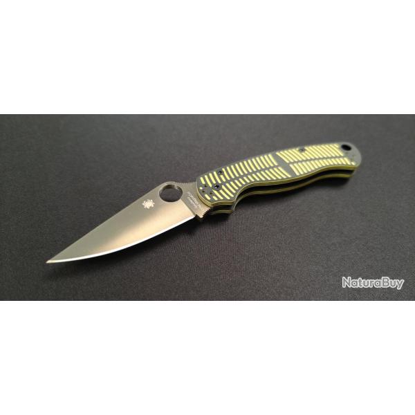 Spyderco C81GBKYLMCP2 Para Military 2 Salt, Yellow/Black G-10