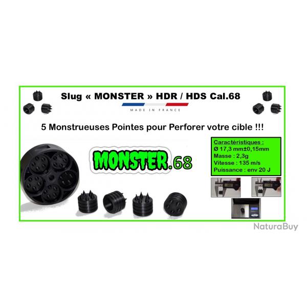 .68 MONSTER x100 // Slugs cal. 68 HDR & HDS // lot de 100 Slugs
