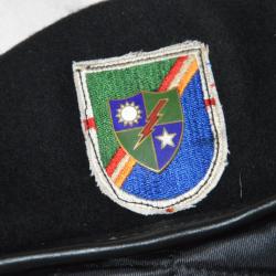 BERET NOIR AMERICAIN DES FORCES SPECIALES -VIETNAM-AMERICAN BLACK BERET-DENMARKS