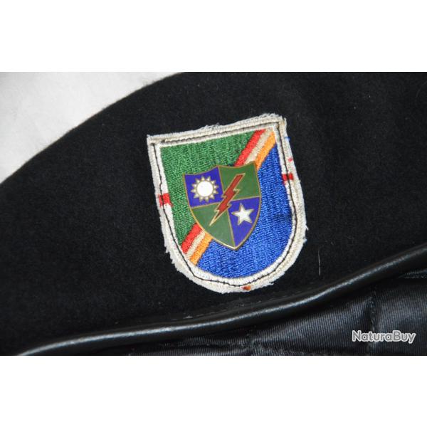 BERET NOIR AMERICAIN DES FORCES SPECIALES -VIETNAM-AMERICAN BLACK BERET-DENMARKS