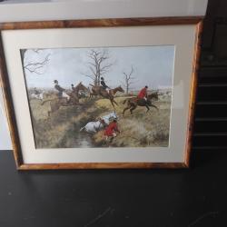 Gravure encadrée théme la chasse à courre