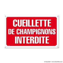 Soldes ! CUEILLETTE DE CHAMPIGNONS INTERDITE, aluminium