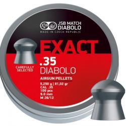 Plombs JSB exact tête ronde cal.9mm cal.35 81.02gr 5.25g par 300 (3 boites)