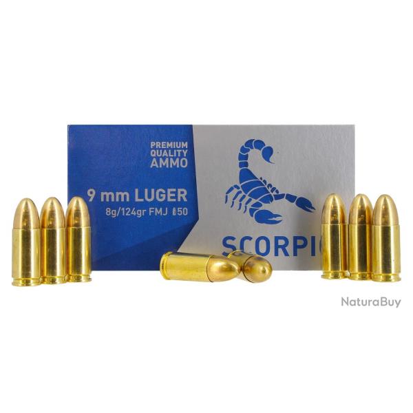 Cartouches STV Scorpio cal : 9x19 124gr FMJ X50