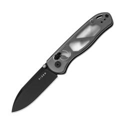 Couteau Kizer Drop Bear Lame Acier Nitro-V Manche Acrylique Transparent Clutch Lock KIV3619A9