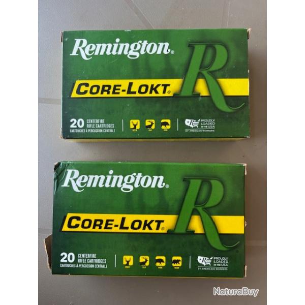 deux boites de munitions remington core lokt calibre 300 180g et 150g destockage chasse enchre